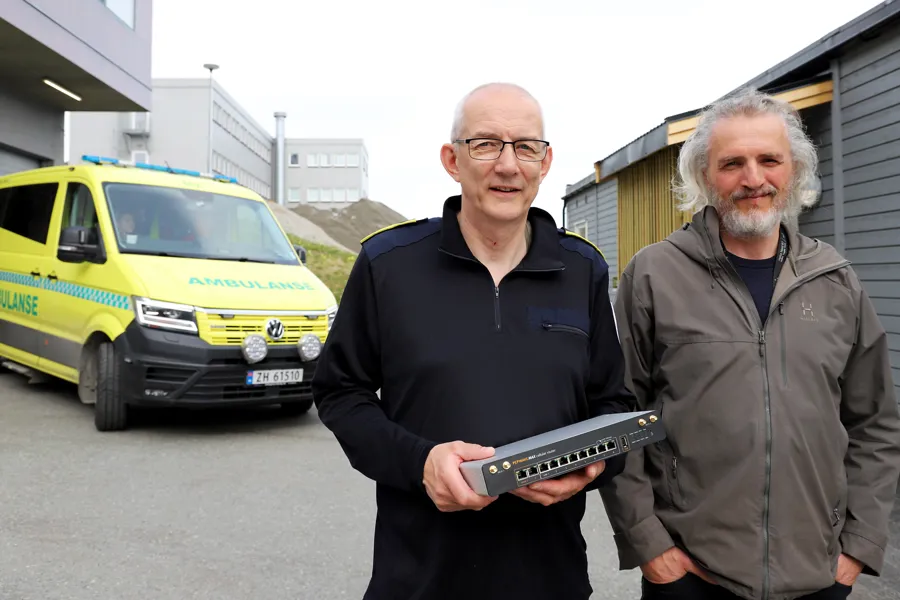 Aage Danielsen i UNN og Gisle Mjaatvedt i Helse Nord IKT kan slå fast at robust mobilt helsenett-piloten har vært en suksess