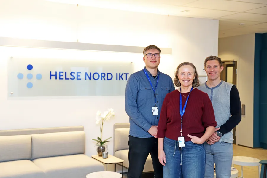 Simen Mentzoni, Ingunn Skjervold og Eddie-André Elde er tre av radiografene som jobber i Helse Nord IKT.