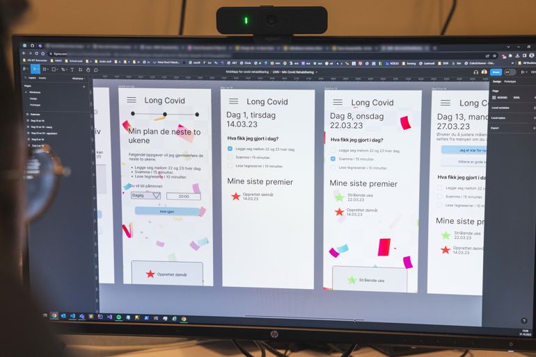 Bildet av en dataskjerm som viser wireframes.