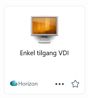 Grafisk brukergrensesnitt, symbol og teksten "Enkel tilgang VDI"